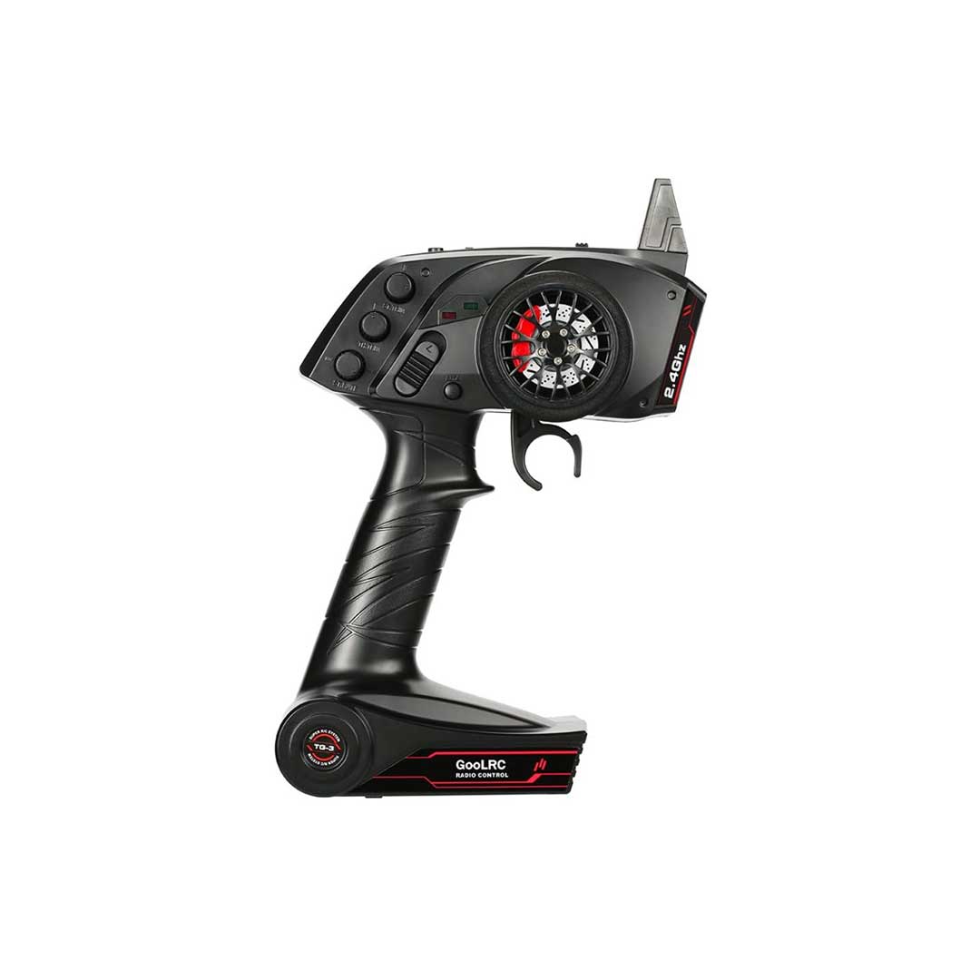 Transmisor, control remoto TG3 2.4 GHz 3CH, de GoolRC de la radio control a distancia digital con receptor para auto o bote a control. 1 Transmisor, control remoto TG3 2.4 GHz 3CH, de GoolRC de la radio control a distancia digital con receptor para auto o bote a control.